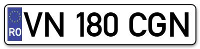 Placuta inmatriculare numar auto  VN-180-CGN, VN 180 CGN, VN180CGN