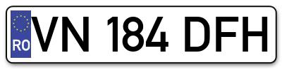 Placuta inmatriculare numar auto  VN-184-DFH, VN 184 DFH, VN184DFH