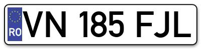 Placuta inmatriculare numar auto  VN-185-FJL, VN 185 FJL, VN185FJL