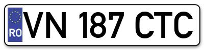 Placuta inmatriculare numar auto  VN-187-CTC, VN 187 CTC, VN187CTC