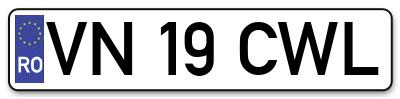 Placuta inmatriculare numar auto  VN-19-CWL, VN 19 CWL, VN19CWL