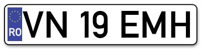 Placuta inmatriculare numar auto  VN-19-EMH, VN 19 EMH, VN19EMH
