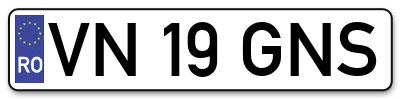 Placuta inmatriculare numar auto  VN-19-GNS, VN 19 GNS, VN19GNS