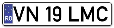 Placuta inmatriculare numar auto  VN-19-LMC, VN 19 LMC, VN19LMC