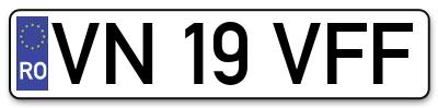 Placuta inmatriculare numar auto  VN-19-VFF, VN 19 VFF, VN19VFF
