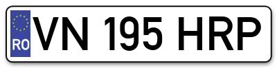 Placuta inmatriculare numar auto  VN-195-HRP, VN 195 HRP, VN195HRP