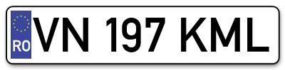 Placuta inmatriculare numar auto  VN-197-KML, VN 197 KML, VN197KML