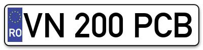 Placuta inmatriculare numar auto  VN-200-PCB, VN 200 PCB, VN200PCB