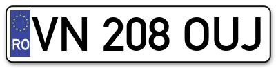 Placuta inmatriculare numar auto  VN-208-OUJ, VN 208 OUJ, VN208OUJ