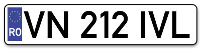 Placuta inmatriculare numar auto  VN-212-IVL, VN 212 IVL, VN212IVL