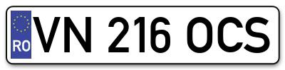 Placuta inmatriculare numar auto  VN-216-OCS, VN 216 OCS, VN216OCS