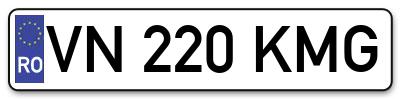 Placuta inmatriculare numar auto  VN-220-KMG, VN 220 KMG, VN220KMG