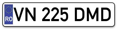 Placuta inmatriculare numar auto  VN-225-DMD, VN 225 DMD, VN225DMD