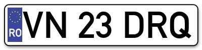 Placuta inmatriculare numar auto  VN-23-DRQ, VN 23 DRQ, VN23DRQ