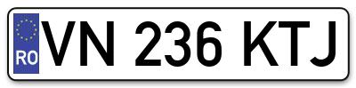 Placuta inmatriculare numar auto  VN-236-KTJ, VN 236 KTJ, VN236KTJ