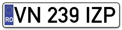 Placuta inmatriculare numar auto  VN-239-IZP, VN 239 IZP, VN239IZP
