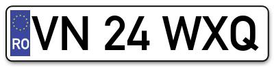 Placuta inmatriculare numar auto  VN-24-WXQ, VN 24 WXQ, VN24WXQ
