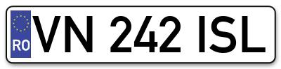 Placuta inmatriculare numar auto  VN-242-ISL, VN 242 ISL, VN242ISL