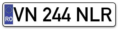 Placuta inmatriculare numar auto  VN-244-NLR, VN 244 NLR, VN244NLR