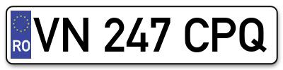 Placuta inmatriculare numar auto  VN-247-CPQ, VN 247 CPQ, VN247CPQ
