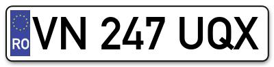 Placuta inmatriculare numar auto  VN-247-UQX, VN 247 UQX, VN247UQX