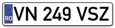 Placuta inmatriculare numar auto  VN-249-VSZ, VN 249 VSZ, VN249VSZ