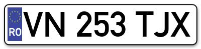 Placuta inmatriculare numar auto  VN-253-TJX, VN 253 TJX, VN253TJX