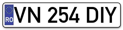 Placuta inmatriculare numar auto  VN-254-DIY, VN 254 DIY, VN254DIY