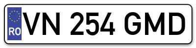 Placuta inmatriculare numar auto  VN-254-GMD, VN 254 GMD, VN254GMD