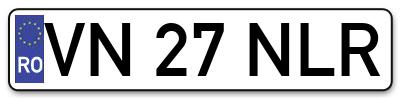 Placuta inmatriculare numar auto  VN-27-NLR, VN 27 NLR, VN27NLR