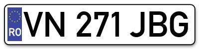 Placuta inmatriculare numar auto  VN-271-JBG, VN 271 JBG, VN271JBG