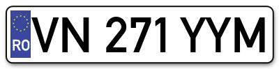 Placuta inmatriculare numar auto  VN-271-YYM, VN 271 YYM, VN271YYM