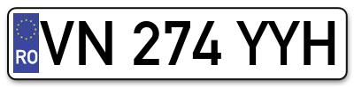 Placuta inmatriculare numar auto  VN-274-YYH, VN 274 YYH, VN274YYH