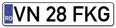 Placuta inmatriculare numar auto  VN-28-FKG, VN 28 FKG, VN28FKG