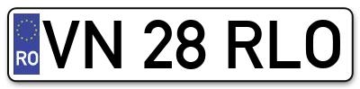 Placuta inmatriculare numar auto  VN-28-RLO, VN 28 RLO, VN28RLO