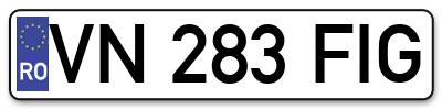 Placuta inmatriculare numar auto  VN-283-FIG, VN 283 FIG, VN283FIG