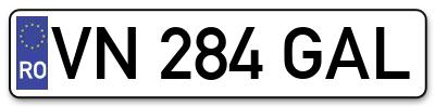 Placuta inmatriculare numar auto  VN-284-GAL, VN 284 GAL, VN284GAL