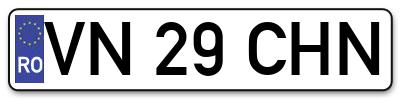 Placuta inmatriculare numar auto  VN-29-CHN, VN 29 CHN, VN29CHN