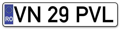 Placuta inmatriculare numar auto  VN-29-PVL, VN 29 PVL, VN29PVL