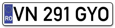 Placuta inmatriculare numar auto  VN-291-GYO, VN 291 GYO, VN291GYO