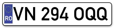 Placuta inmatriculare numar auto  VN-294-OQQ, VN 294 OQQ, VN294OQQ