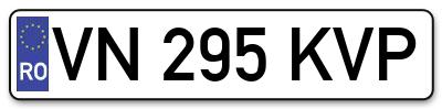 Placuta inmatriculare numar auto  VN-295-KVP, VN 295 KVP, VN295KVP