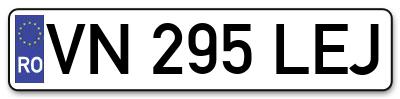Placuta inmatriculare numar auto  VN-295-LEJ, VN 295 LEJ, VN295LEJ