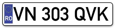 Placuta inmatriculare numar auto  VN-303-QVK, VN 303 QVK, VN303QVK