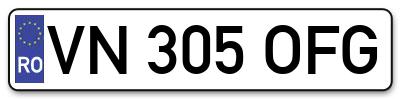 Placuta inmatriculare numar auto  VN-305-OFG, VN 305 OFG, VN305OFG