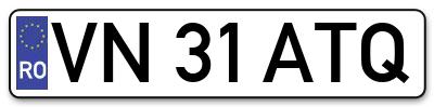 Placuta inmatriculare numar auto  VN-31-ATQ, VN 31 ATQ, VN31ATQ