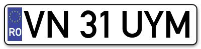 Placuta inmatriculare numar auto  VN-31-UYM, VN 31 UYM, VN31UYM