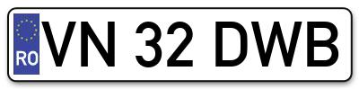 Placuta inmatriculare numar auto  VN-32-DWB, VN 32 DWB, VN32DWB