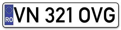 Placuta inmatriculare numar auto  VN-321-OVG, VN 321 OVG, VN321OVG
