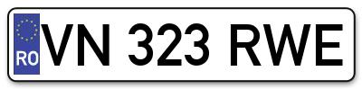 Placuta inmatriculare numar auto  VN-323-RWE, VN 323 RWE, VN323RWE